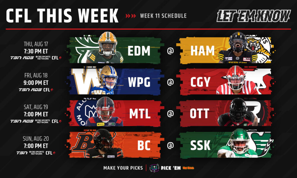 CFL Schedule: Tiger-Cats vs REDBLACKS, Odds, CFL Live Stream Free, CFL Games  Today (Friday, September 8) : r/altfootball