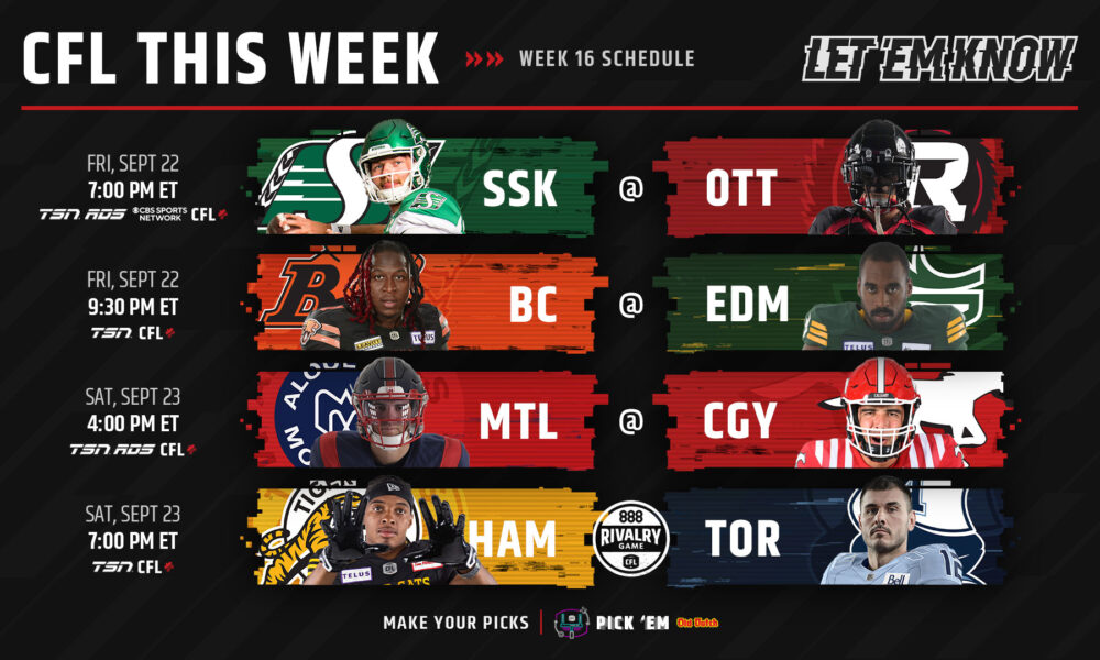 CFL Schedule: Roughriders vs Redblacks, Lions vs Elks, Odds, CFL