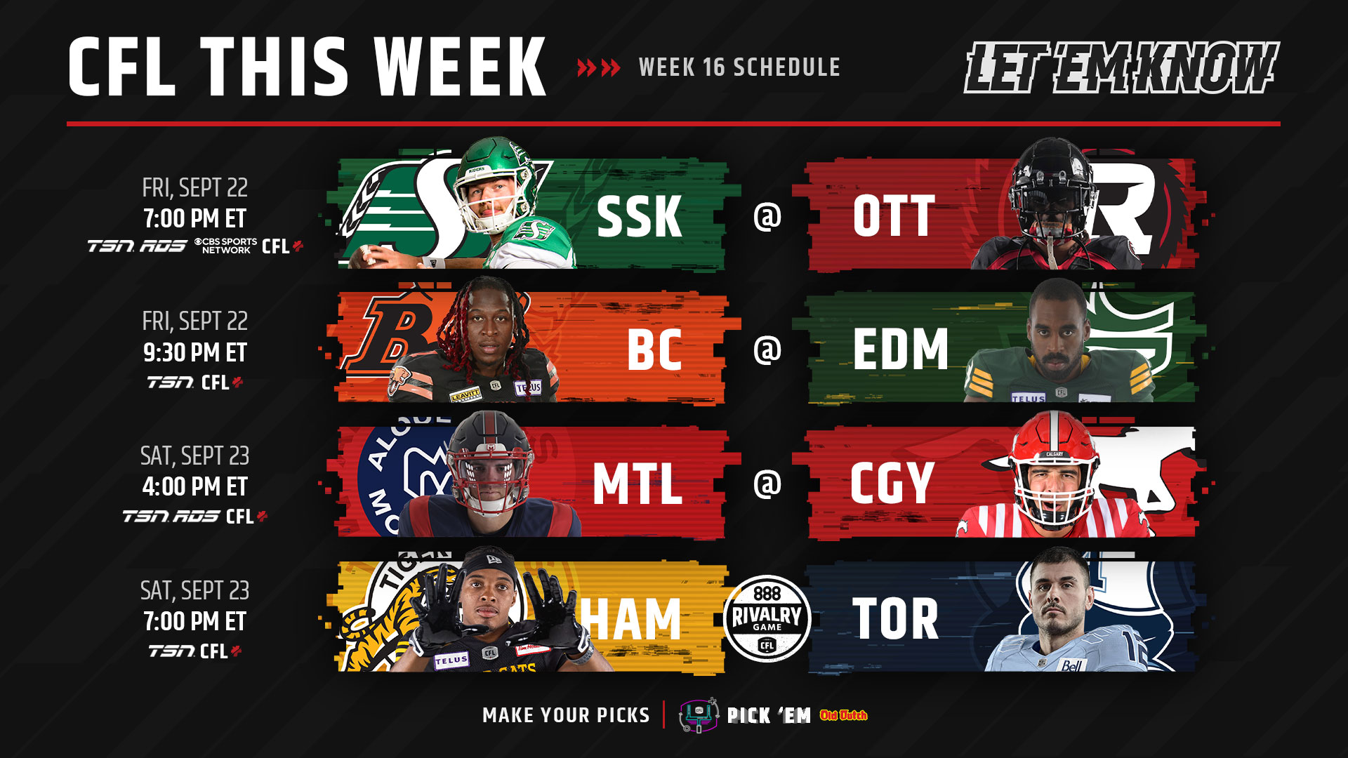 CFL Schedule Montreal Alouettes vs Calgary Stampeders, Hamilton Tiger-Cats vs Toronto Argonauts, Odds, CFL Live Stream Free, CFL Games Today (Saturday, September 23)