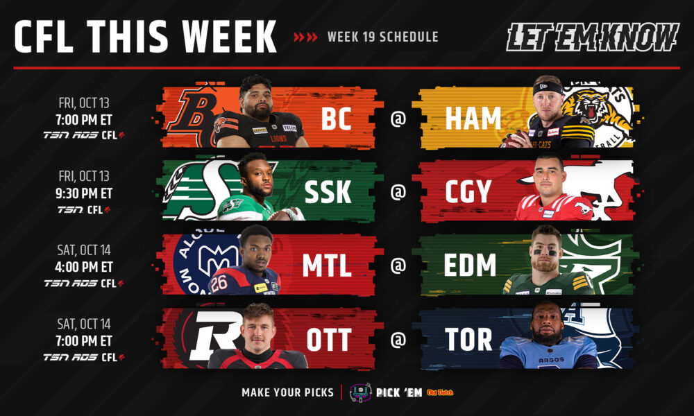 CFL Week 7 Picks / Score Predictions From CFL News Hub Editor Mark Perry 