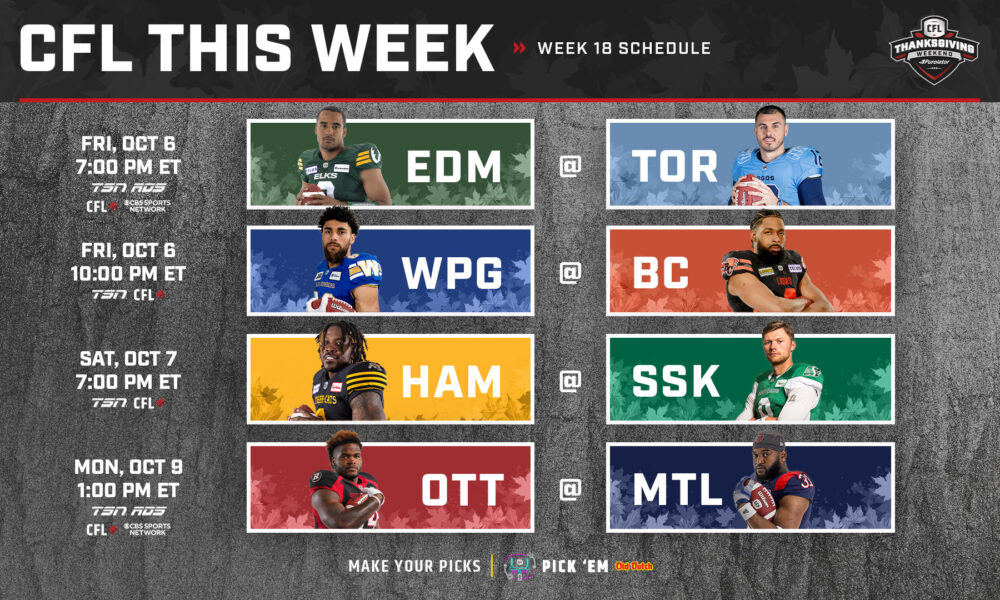 CFL TV schedule 2022: Full list of games for Week 1 in CFL season