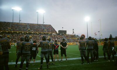 The Hamilton Tiger-Cats at Tim Hortons Field during their 2022 season.