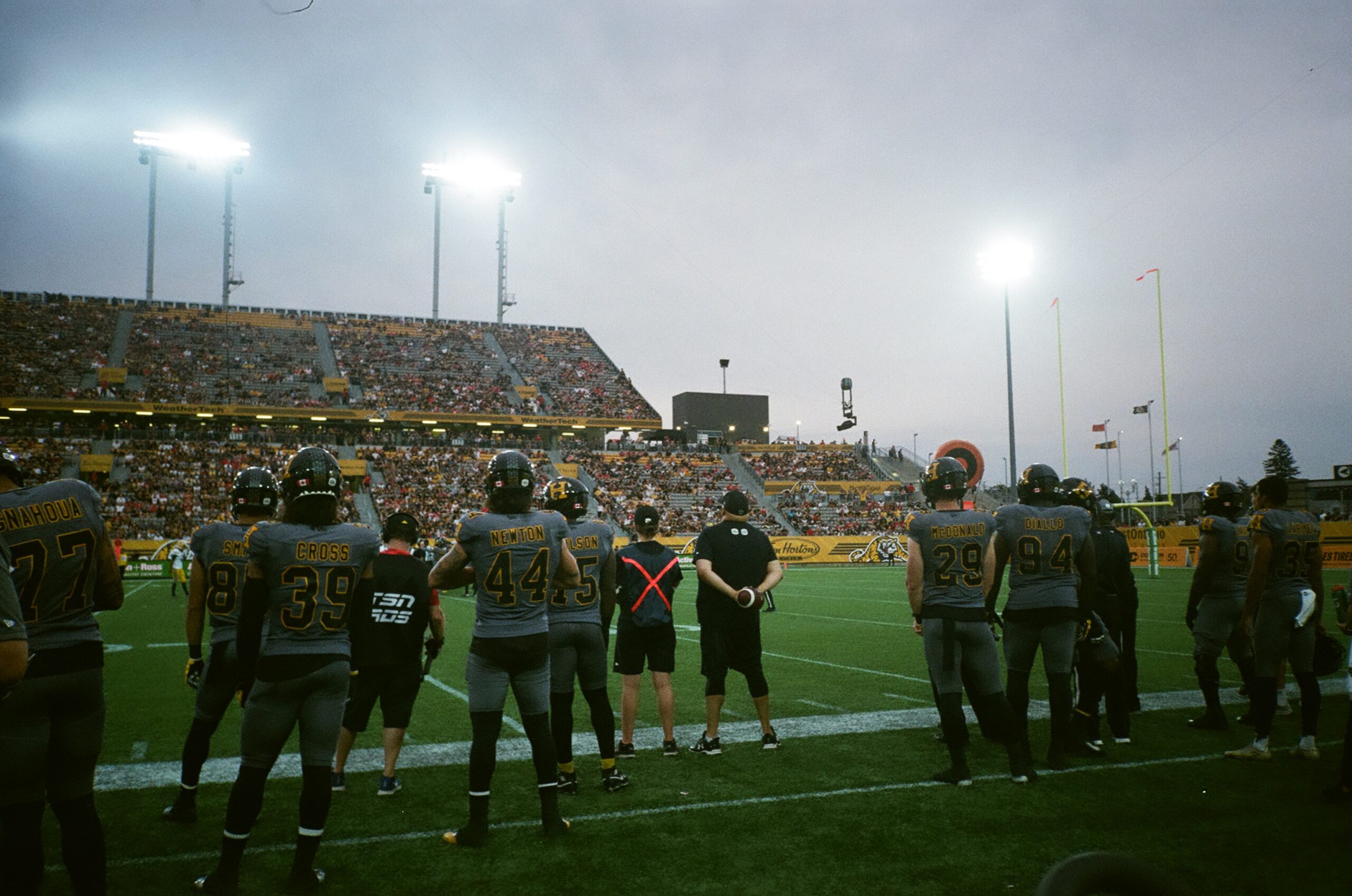 The Hamilton Tiger-Cats at Tim Hortons Field during their 2022 season.