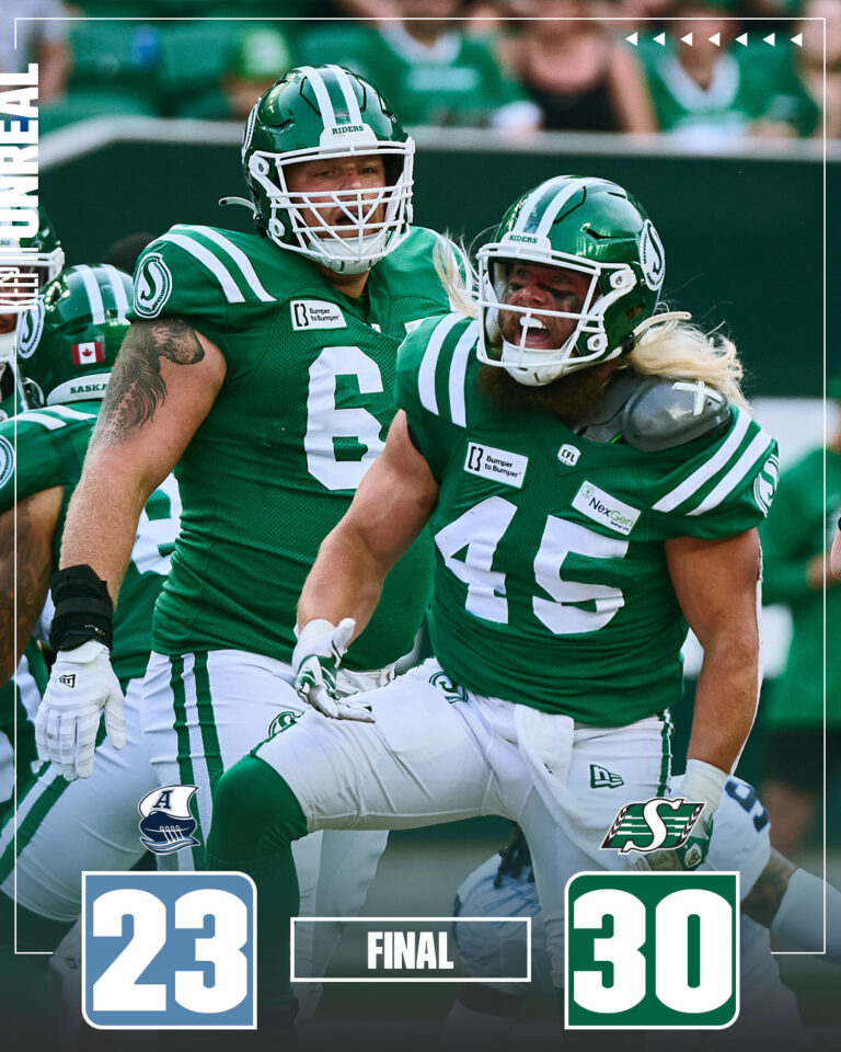 CFL Scores Today Roughriders Tame Argonauts 3023 in HardFought Battle