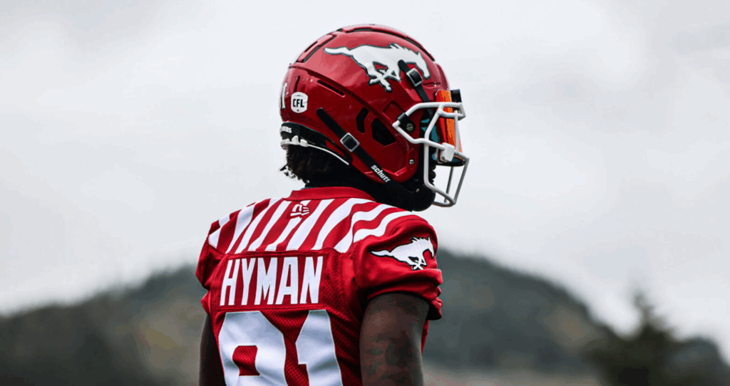 Ishmael Hyman in his Calgary Stampeders uniform. 