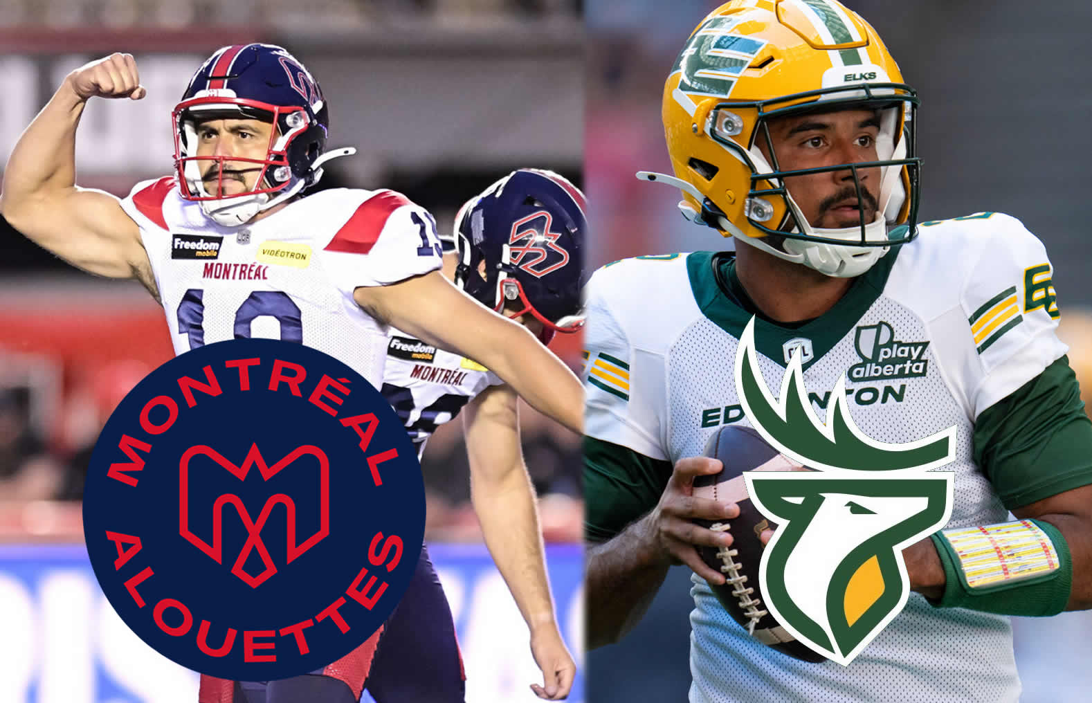 Jose Maltos with Montreal left Tre Ford with Edmonton right photo courtesy of cflca - CFL News Hub