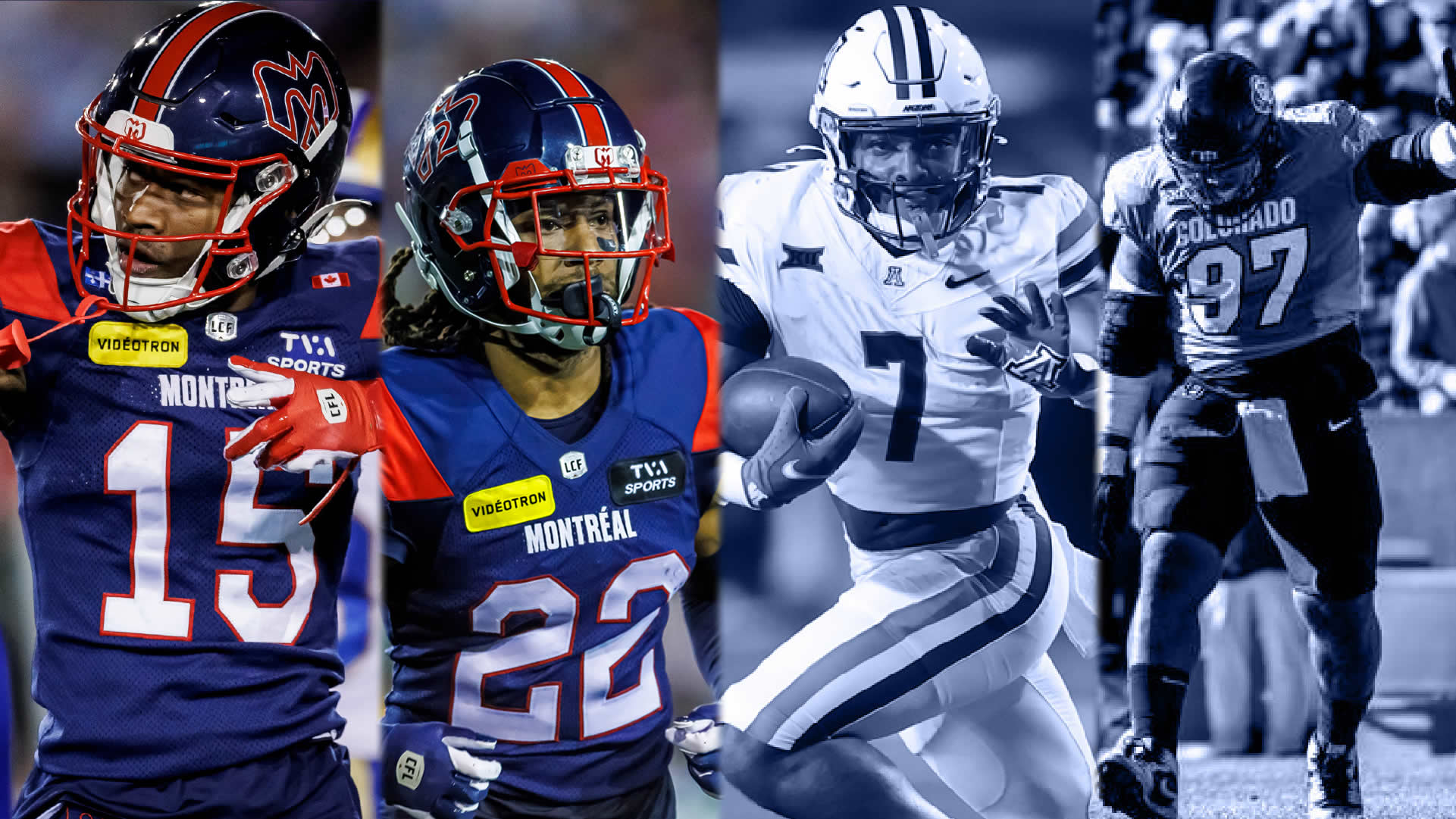 Alexander Hollins with Montreal Dionte Ruffin with Montreal Quali Conley with Arizona Chidozie Nwankwo with Colorado - CFL News Hub