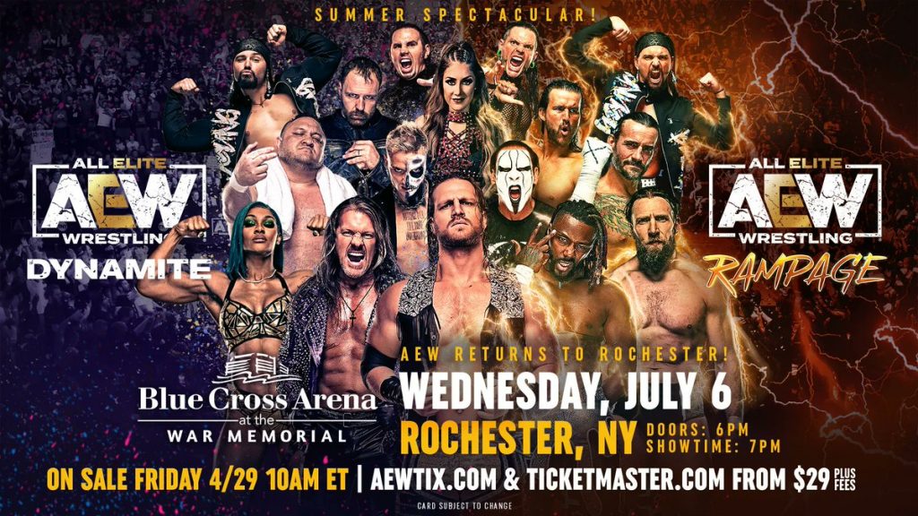 AEW Heading To Rochester, New York For Dynamite And Rampage