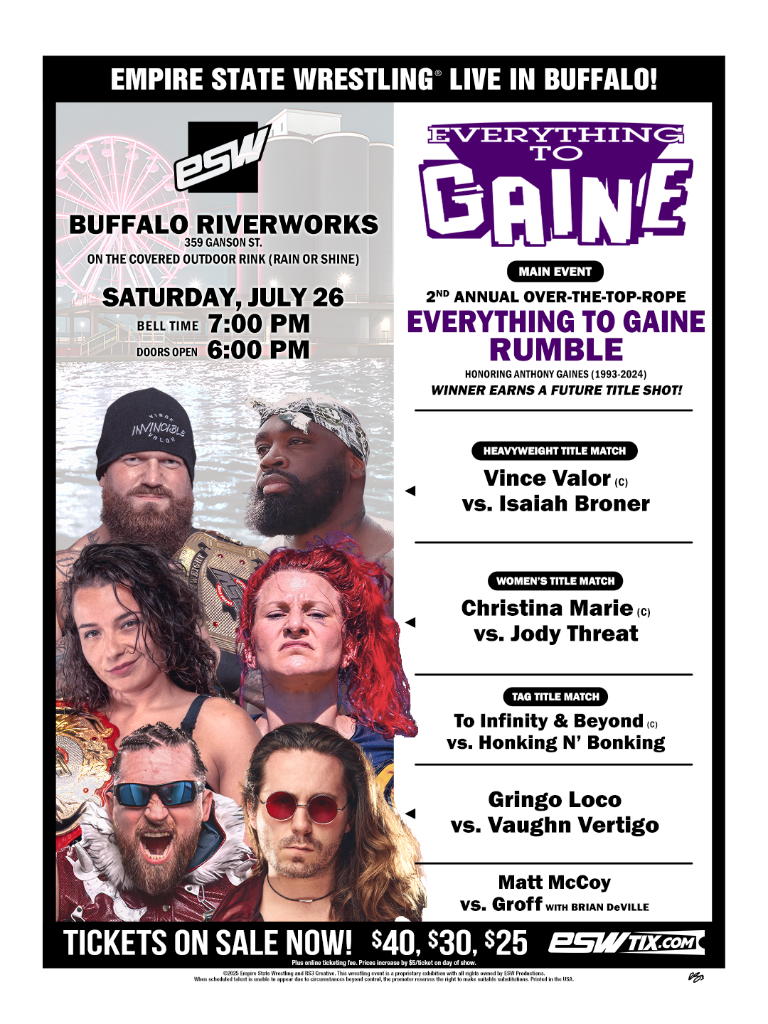 ESW Everything to Gaine DIGITAL poster 2025 v4 not for printing | Pro Wrestling News Hub