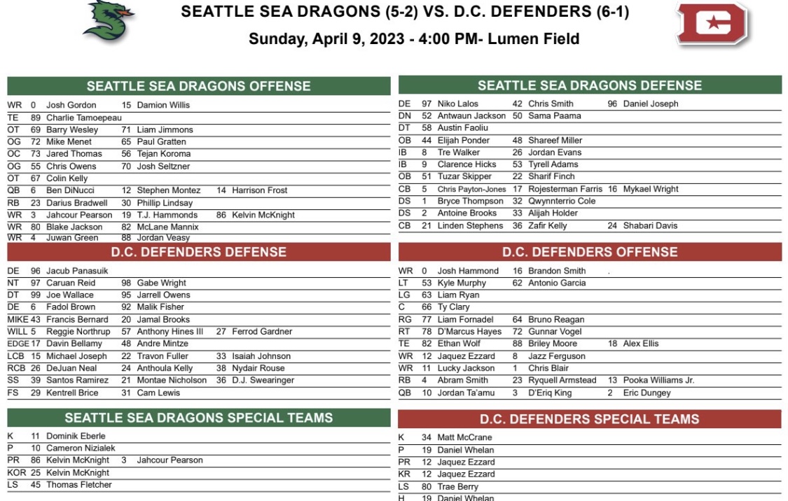 Week 8 XFL D.C. Defenders Preview Playoff Clinching Scenarios, Injury