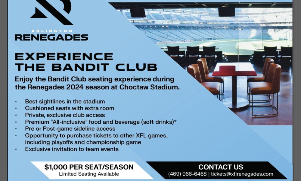 Arlington Renegades Unveil Bandit Club Tickets for 2024 Premium